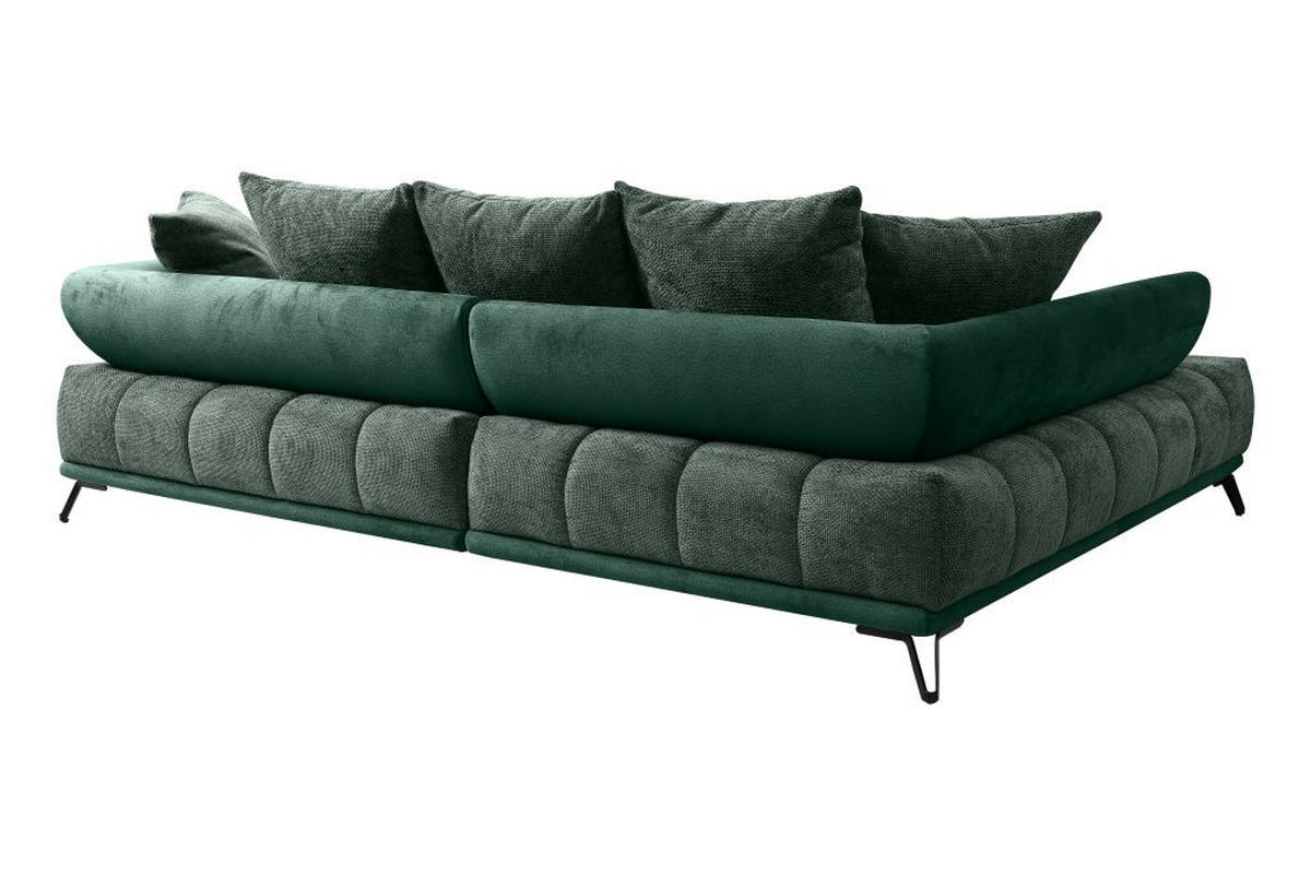 HÖRNSOFFA i chenille mörkgrön  - svart/mörkgrön, Modern, metall/textil (184/262cm) - MID.YOU