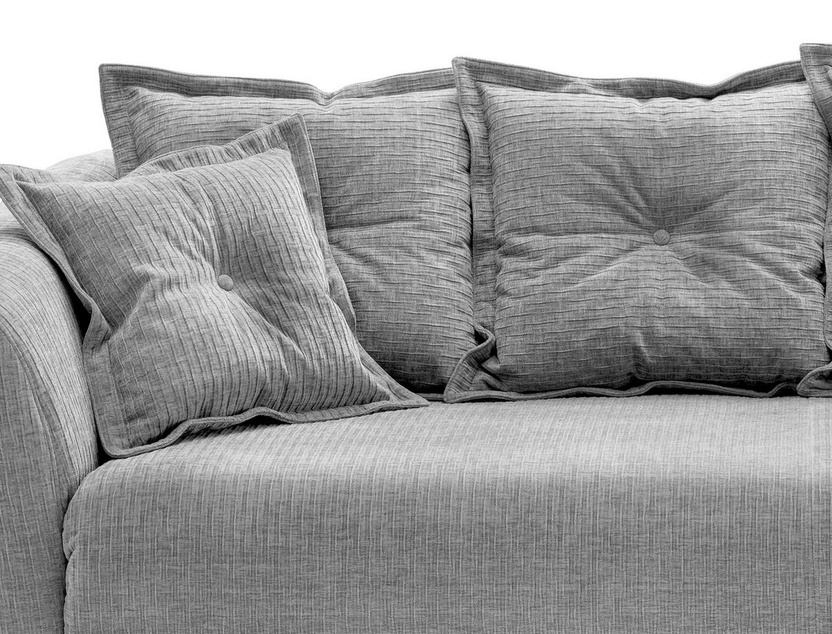 3-SITZER-SOFA in Mikrofaser Grau  - Schwarz/Grau, Modern, Textil/Metall (236/94/103cm) - Livetastic