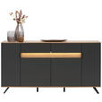 SIDEBOARD Anthrazit, Eichefarben  180,6/82/42 cm  - Eichefarben/Anthrazit, MODERN, Holzwerkstoff/Metall (180,6/82/42cm) - Dieter Knoll