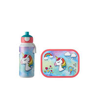 PAUSENSET Einhorn  - Türkis/Rosa, Basics, Kunststoff (20,5/18,8/7,5cm) - Mepal