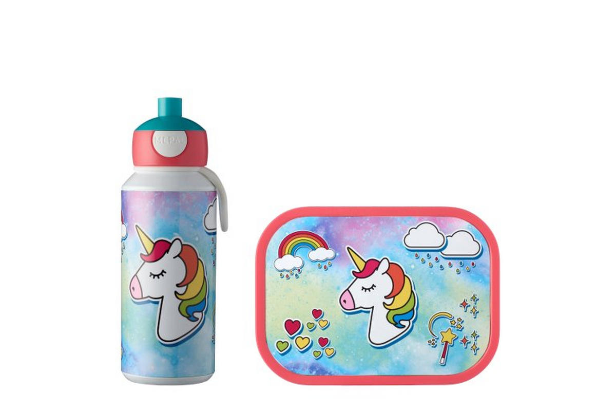 PAUSENSET Einhorn  - Türkis/Rosa, Basics, Kunststoff (20,5/18,8/7,5cm) - Mepal