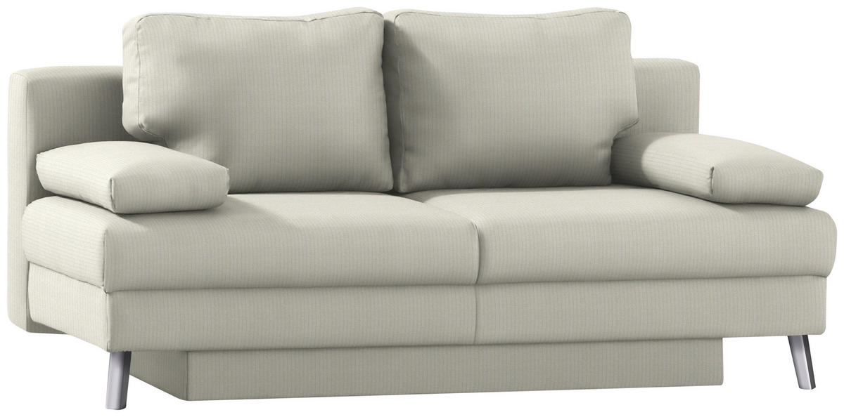 SCHLAFSOFA  in Cord Creme  - Chromfarben/Creme, MODERN, Textil/Metall (194/91/90cm) - Novel