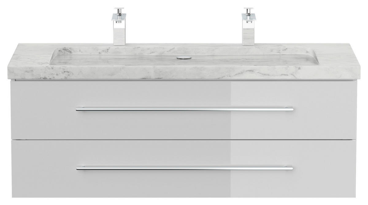 WASCHTISCHKOMBI 130 cm  - Weiß Hochglanz, Basics, Holzwerkstoff/Stein (130cm) - MID.YOU