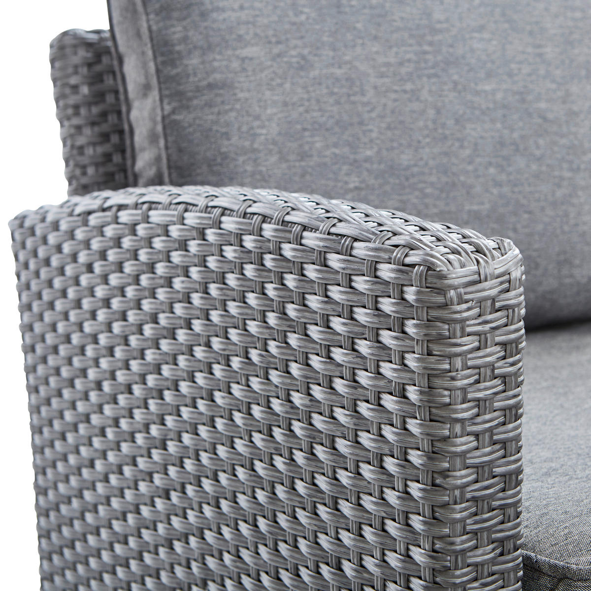 DINING-LOUNGESET Stahl  - Schwarz/Grau, KONVENTIONELL, Glas/Kunststoff (165/294/165cm) - Ambia Garden