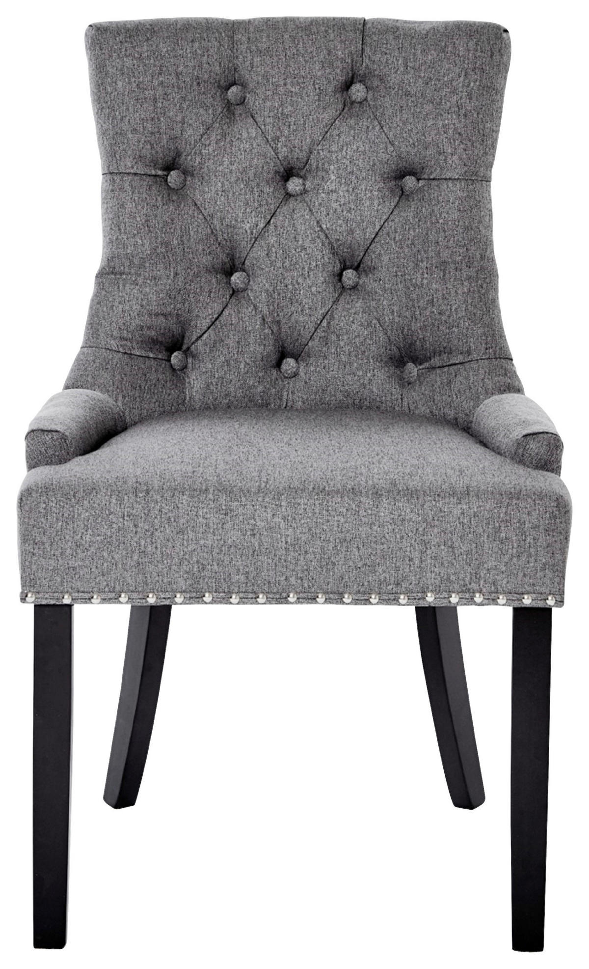 STUHL  in Webstoff  - Schwarz/Grau, Modern, Holz/Textil (56/62,5/91cm) - Livetastic