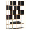 REGAL  108/160/25 cm Schwarz, Goldfarben  - Goldfarben/Schwarz, Design, Holz/Metall (108/160/25cm) - Lomoco