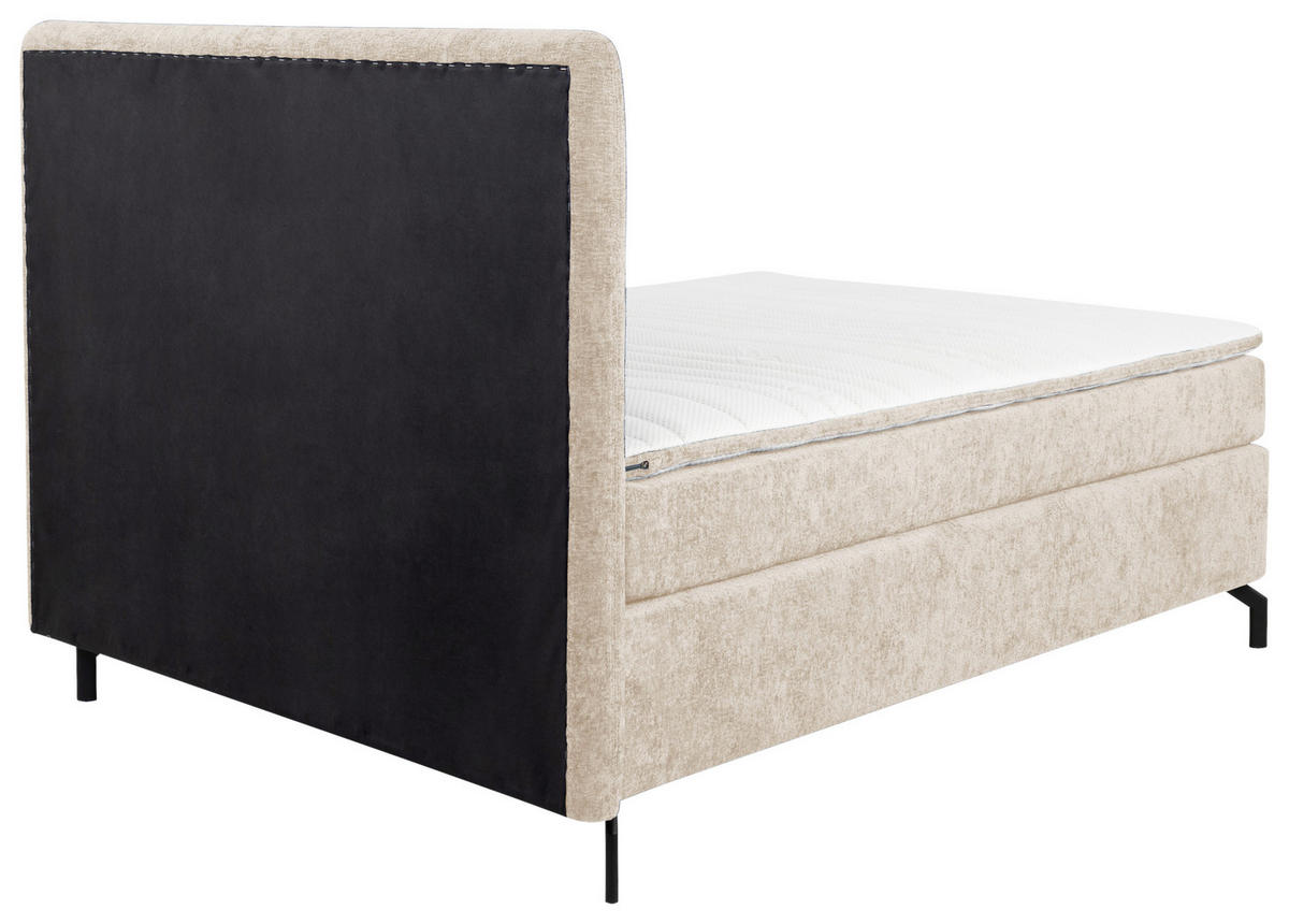 BOXSPRINGBETT 140/200 cm  in Kaschmir  - Kaschmir/Schwarz, Design, Textil/Metall (140/200cm) - Esposa