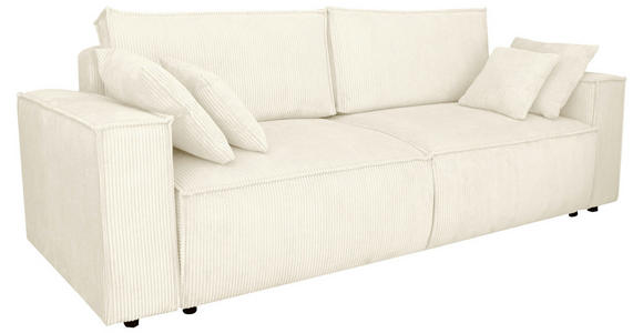 SCHLAFSOFA Cord Creme - Creme/Schwarz, KONVENTIONELL, Kunststoff/Textil (240/89/100cm) - Carryhome