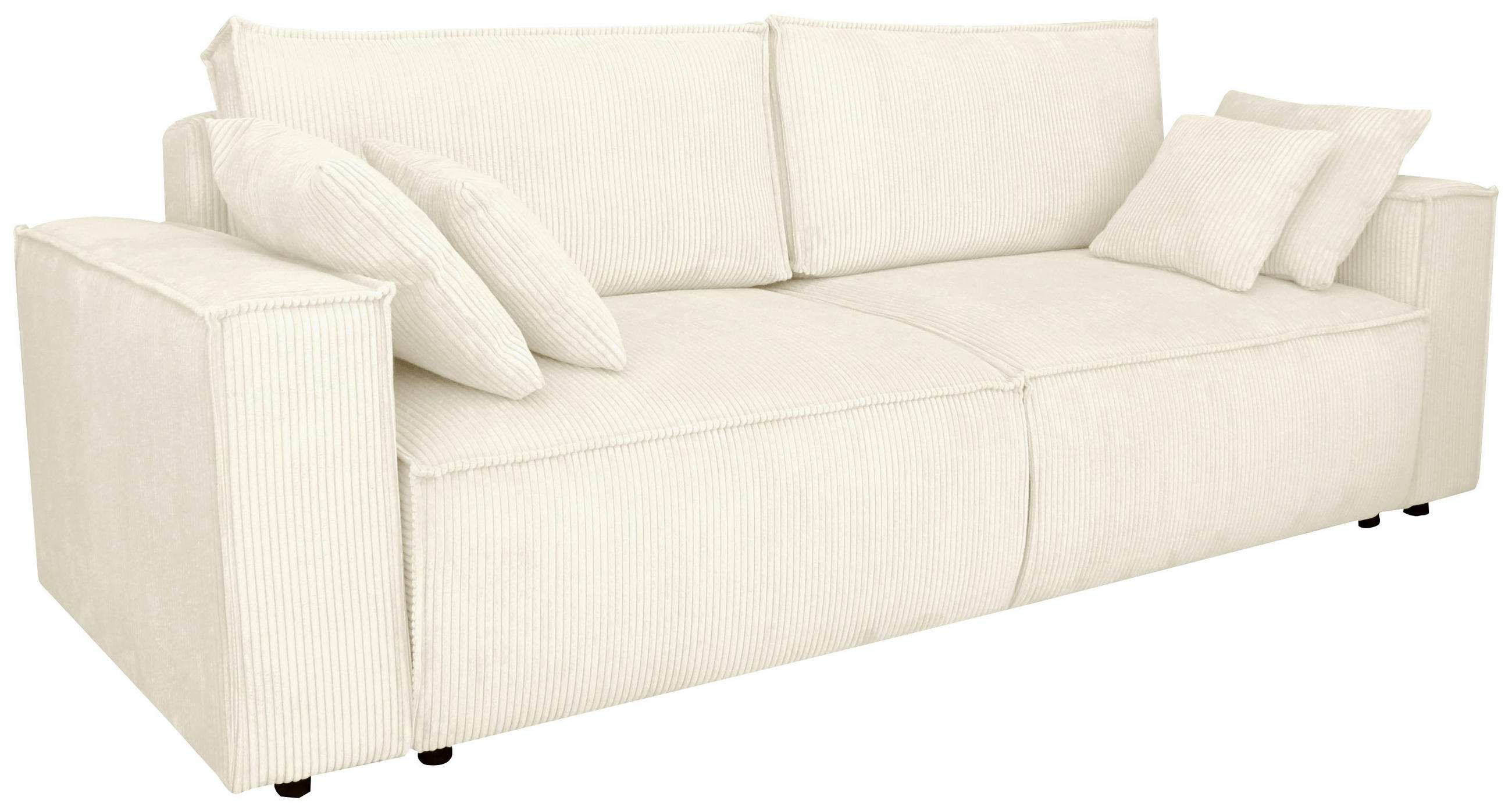 SCHLAFSOFA Cord Creme  - Creme/Schwarz, KONVENTIONELL, Kunststoff/Textil (240/89/100cm) - Carryhome
