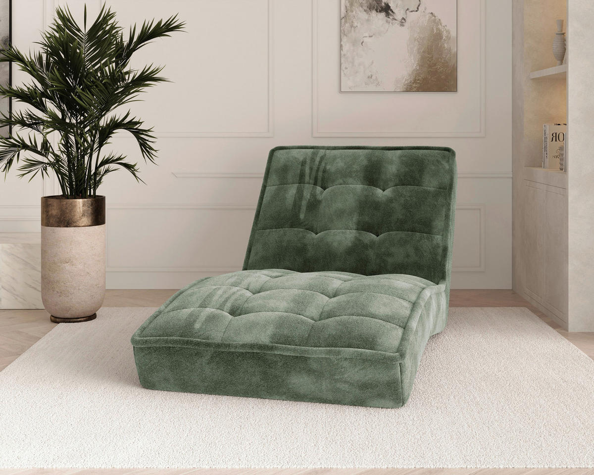 RELAXLIEGE Chenille Dunkelgrün  - Dunkelgrün/Schwarz, MODERN, Kunststoff/Textil (73/79/170cm) - Milino