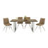 ESSTISCH Altholz massiv rechteckig Chromfarben, Grau - Chromfarben/Grau, Design, Holz/Metall (180/90/77cm) - Novel