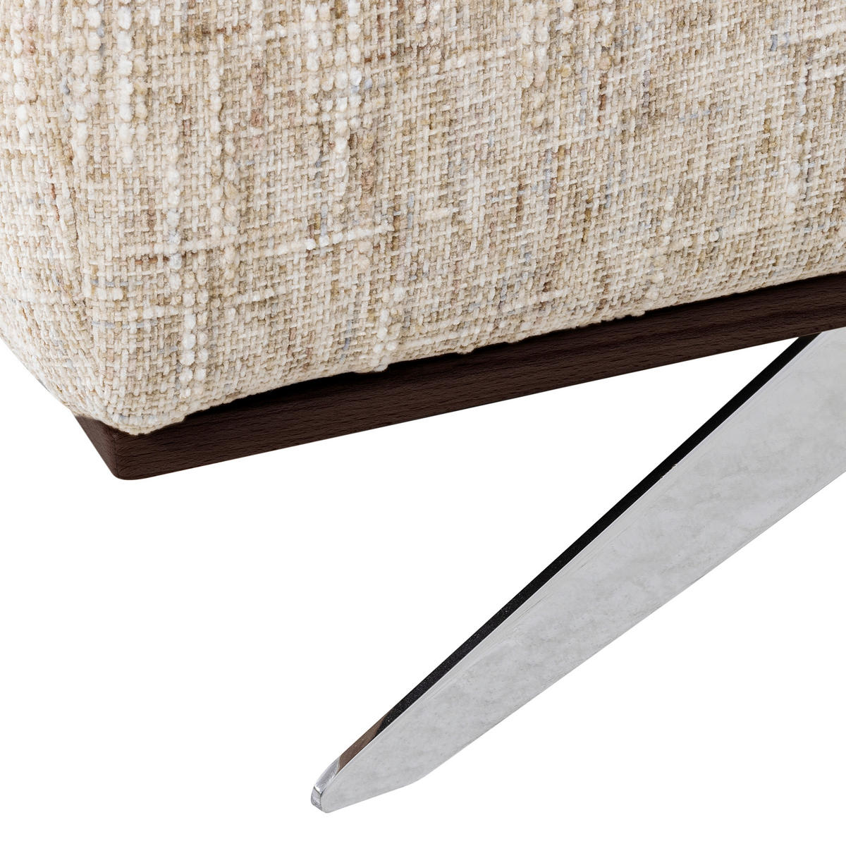ECKSOFA PORTLAND in Struktur Beige Kopfteilverstellung  295/187 cm  - Chromfarben/Beige, Design, Holz/Textil (295/187cm) - Livetastic