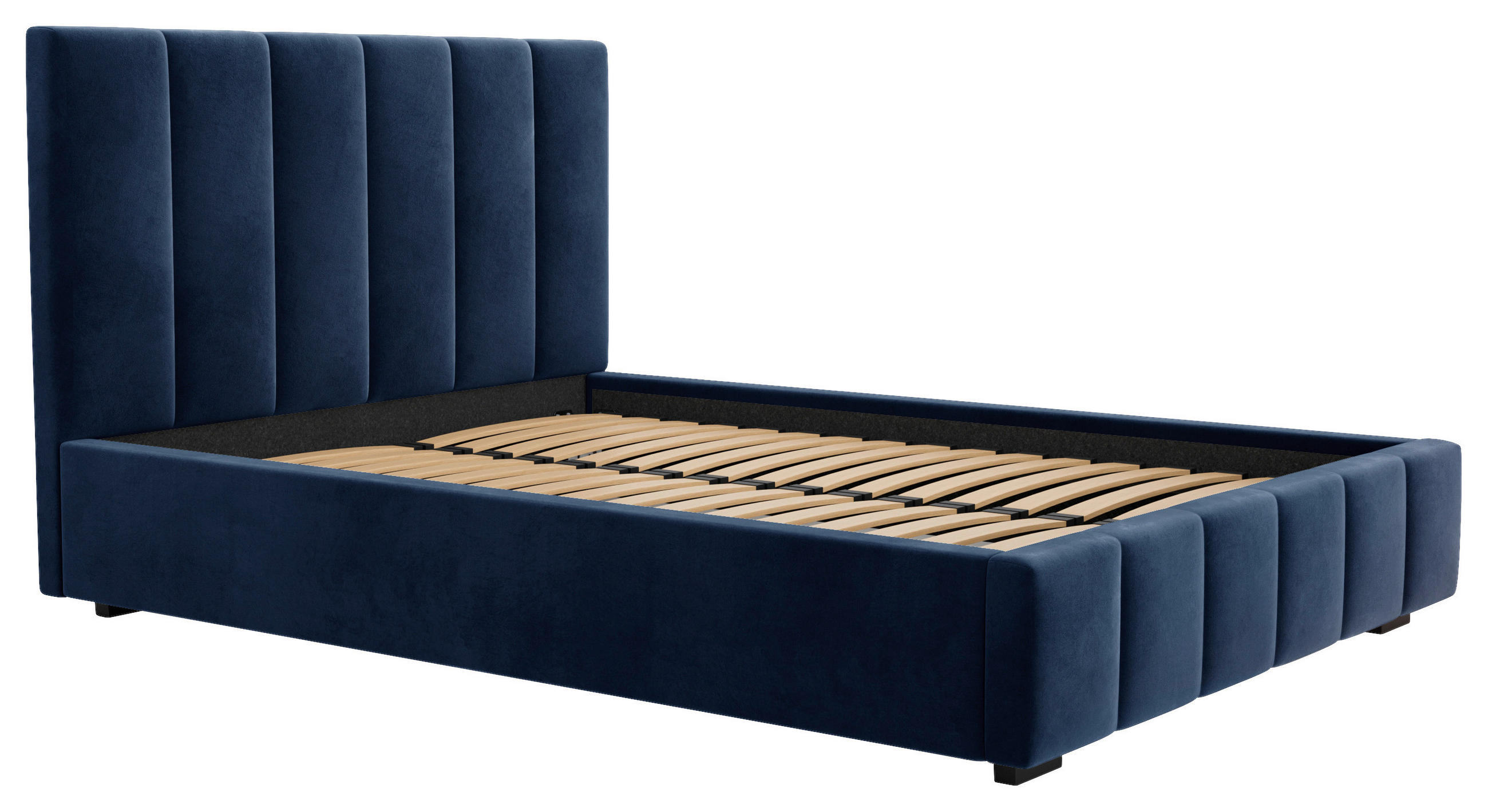 POLSTERBETT Bettkasten, Lattenrost 180/200 cm  in Blau  - Blau/Schwarz, Design, Holz/Kunststoff (180/200cm) - Boxxx