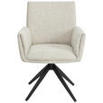ARMLEHNSTUHL  in Eisen Flachgewebe  - Beige/Schwarz, MODERN, Textil/Metall (65/90/60cm) - Novel