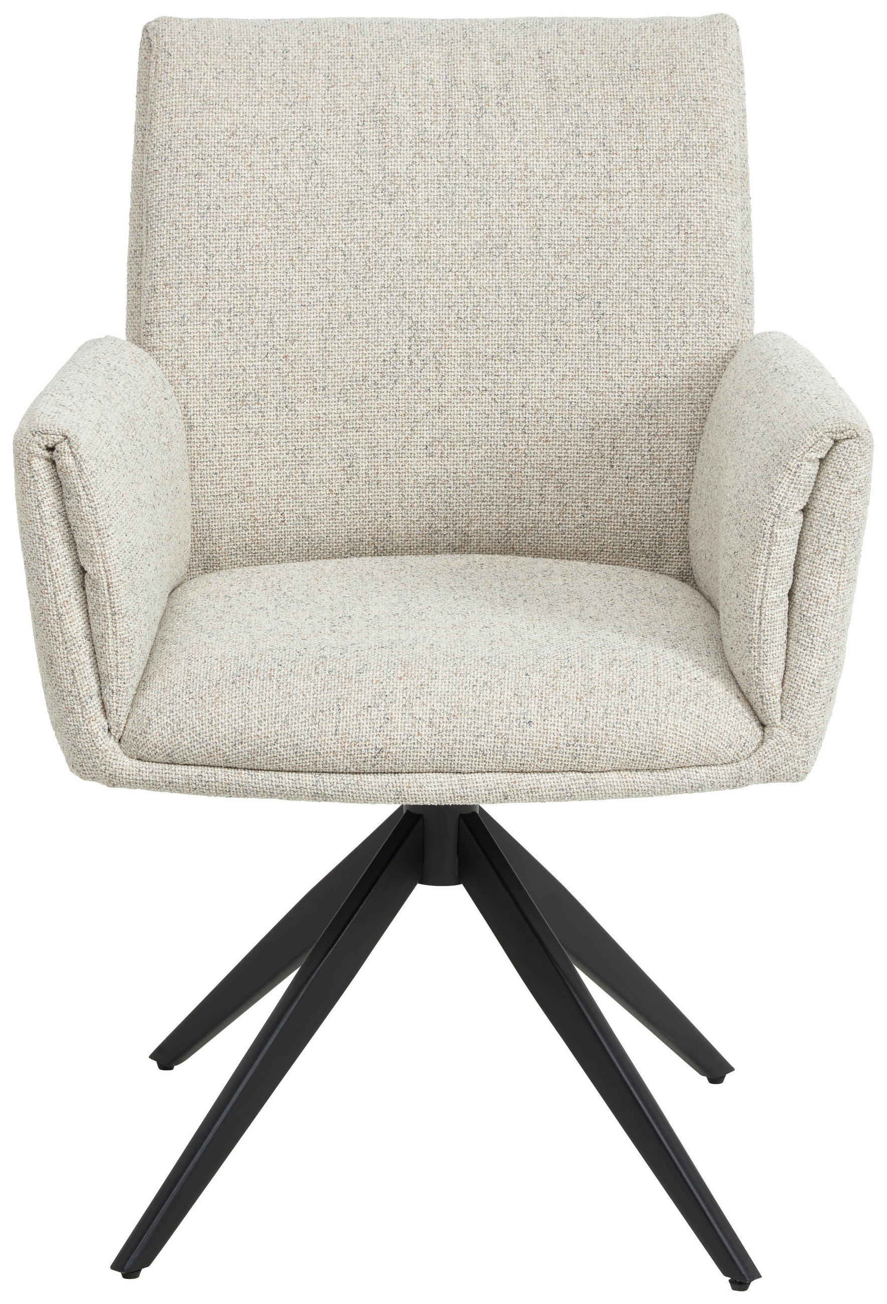 ARMLEHNSTUHL  in Eisen Flachgewebe  - Beige/Schwarz, MODERN, Textil/Metall (65/90/60cm) - Novel