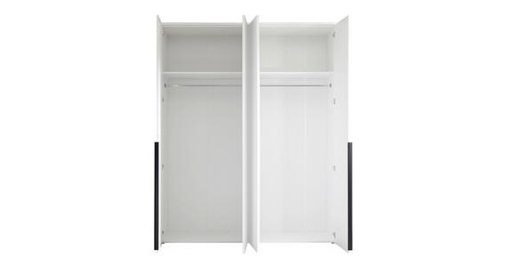 DREHTÜRENSCHRANK  in Weiß  - Schwarz/Weiß, MODERN, Holzwerkstoff/Kunststoff (180/225/52cm) - Carryhome