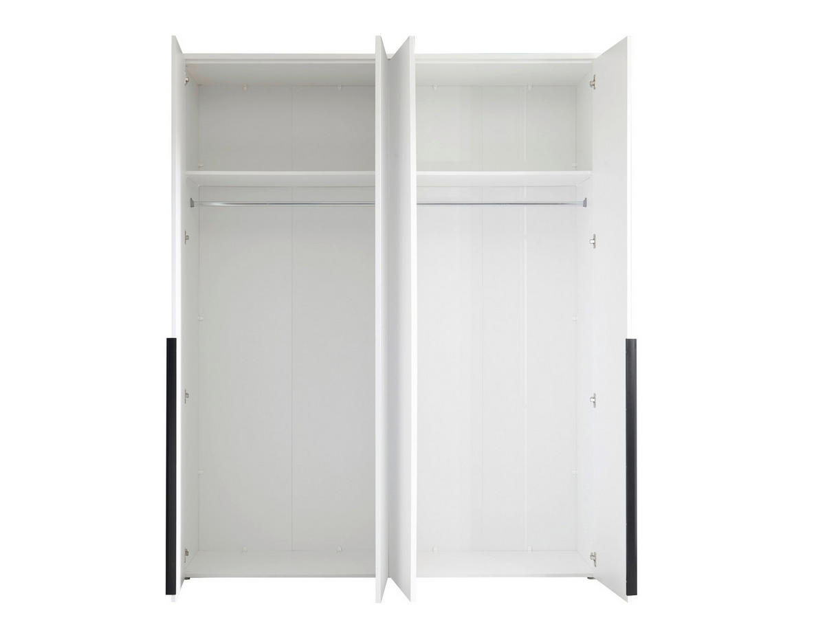 DREHTÜRENSCHRANK  in Weiß  - Schwarz/Weiß, MODERN, Holzwerkstoff/Kunststoff (180/225/52cm) - Carryhome