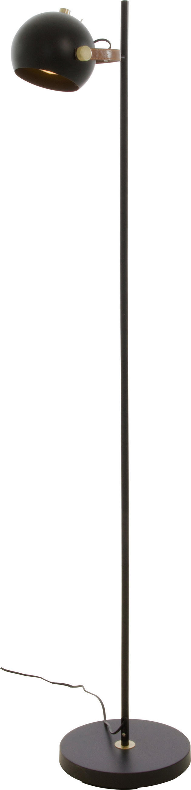 GOLVLAMPA  26/147,5/37 cm   - brun/mässingsfärgad, Design, metall/textil (26/147,5/37cm)
