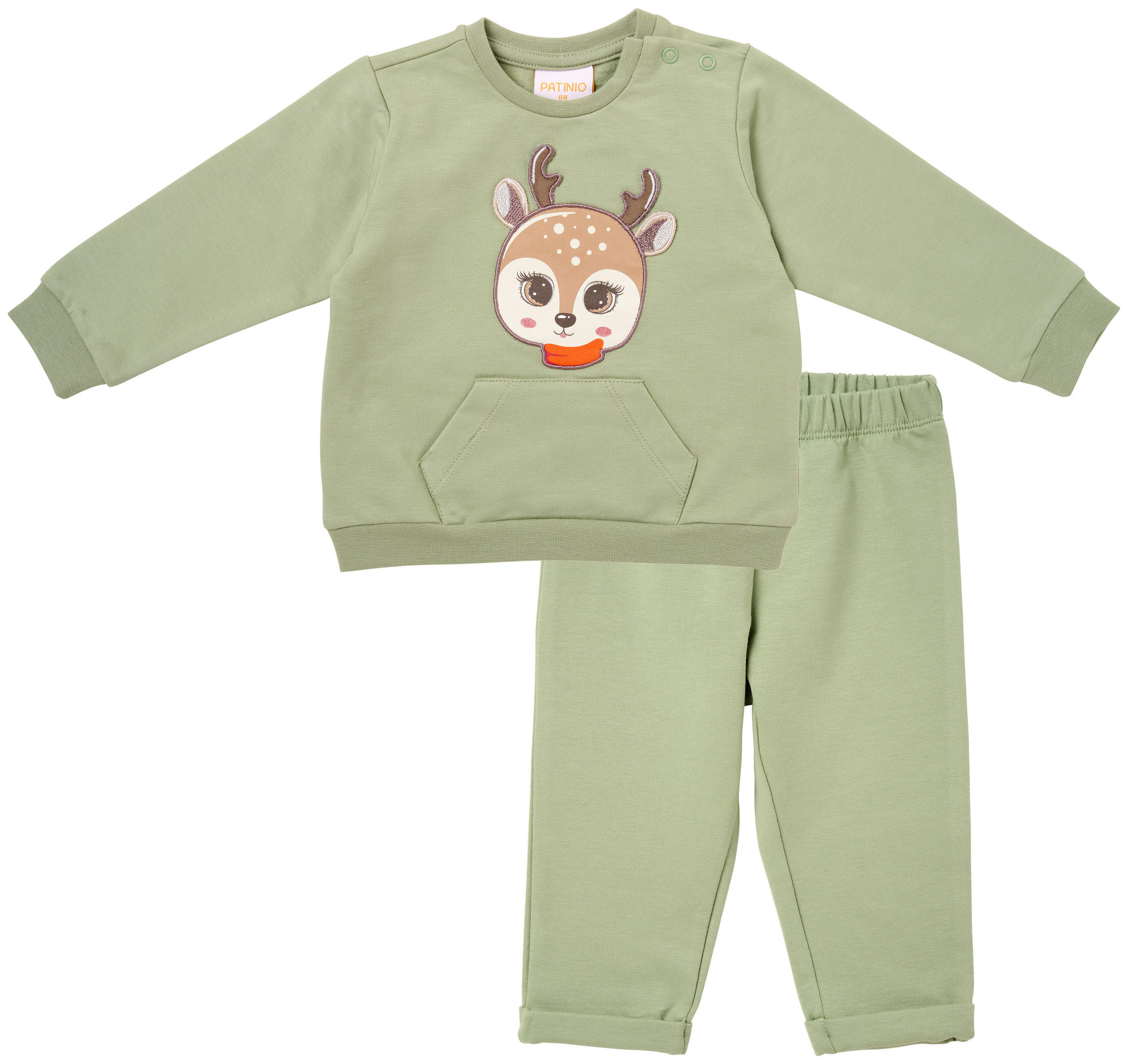 BABY TRÄNINGSOVERALL 2 delar FOREST ANIMAL  - mörkgrön, Trend, textil (74null) - Patinio