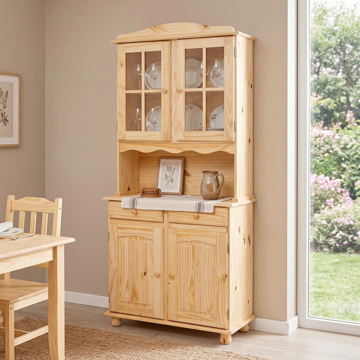 BUFFET 88/198/43 cm  in Naturfarben  - Weiß/Naturfarben, LIFESTYLE, Holz (88/198/43cm) - P & B