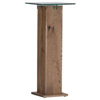 BEISTELLTISCH 40/40/100 cm Eiche massiv Eichefarben quadratisch  - Eichefarben, Design, Glas/Holz (40/40/100cm)