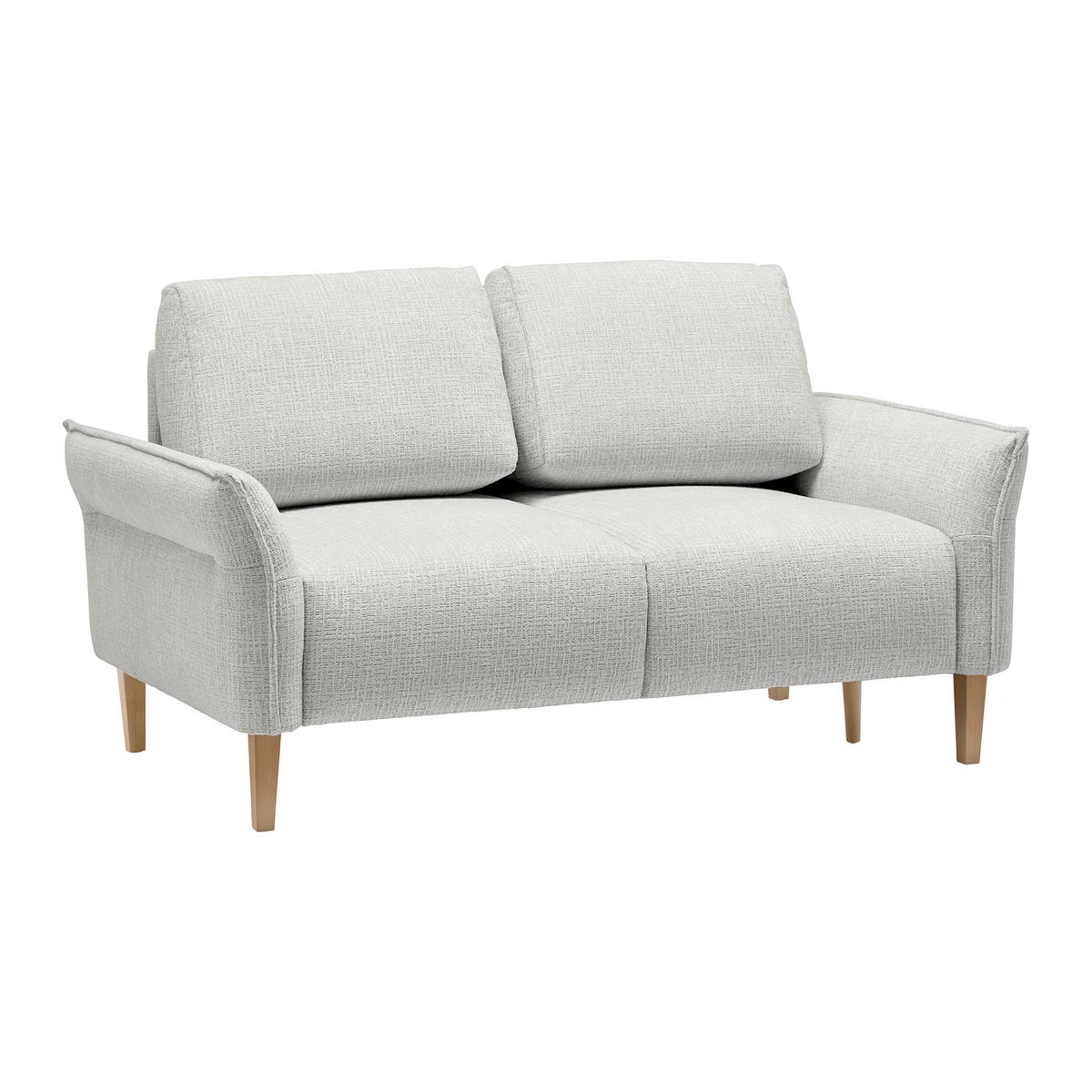 2-SITZER-SOFA in Webstoff Hellgrau  - Eichefarben/Hellgrau, Modern, Holz/Textil (150/85/92cm) - MID.YOU