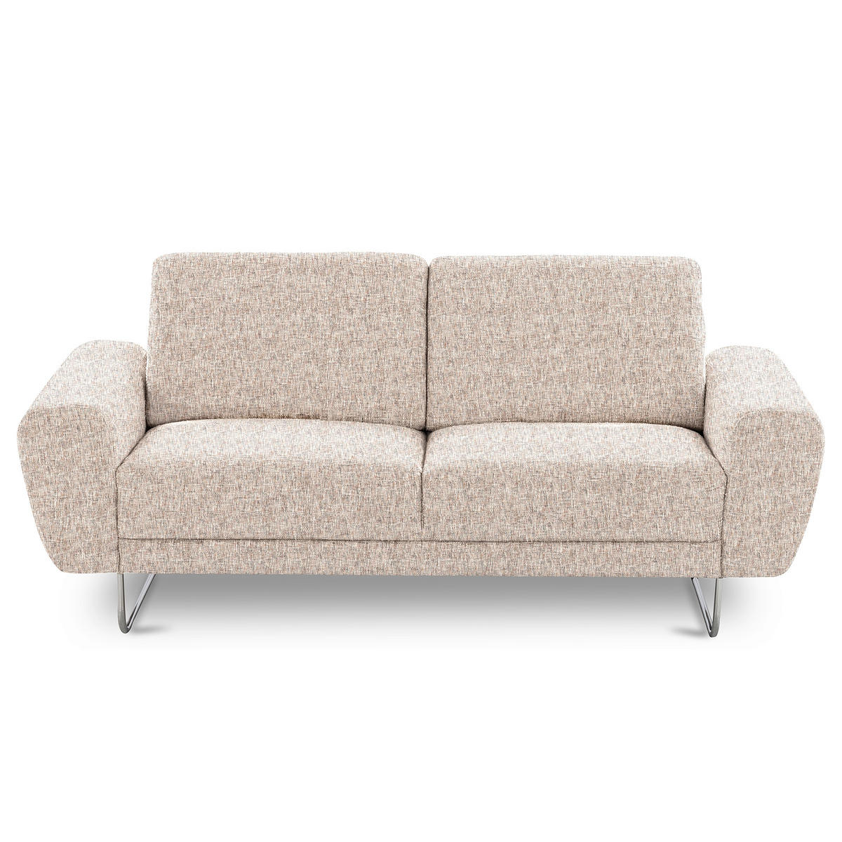 2-SITZER-SOFA SPRING in Webstoff Blau, Gelb, Rot, Weiß Modern  - Chromfarben/Blau, Design, Textil/Metall (157/85/92cm) - Livetastic