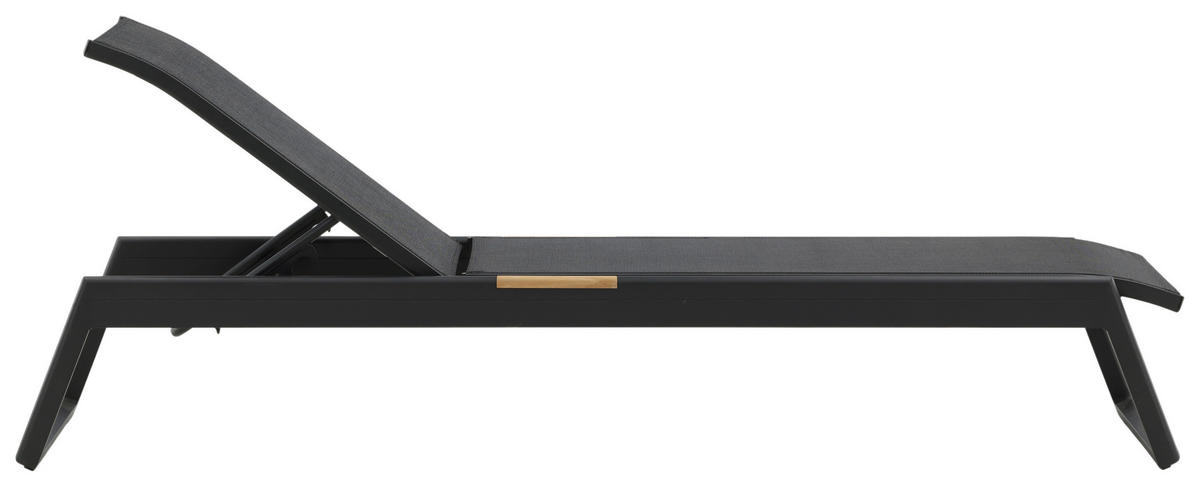SONNENLIEGE 60/35/200 cm  - Schwarz, KONVENTIONELL, Metall (60/35/200cm) - Gardenson