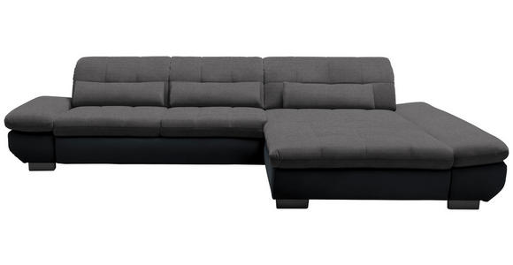 ECKSOFA in Mikrofaser Grau  - Schwarz/Grau, Design, Textil/Metall (341/204cm) - Xora