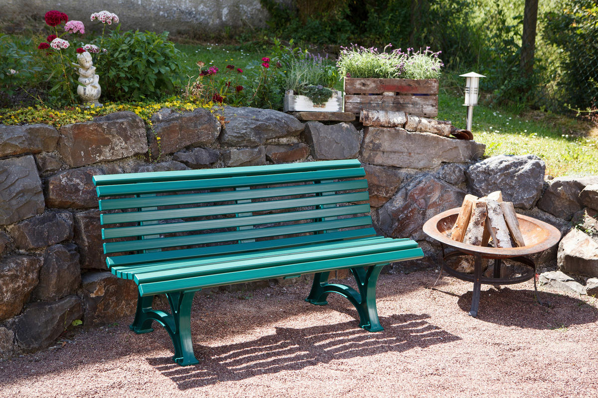 GARTENBANK 150/80/64 cm   - Grün, Basics, Kunststoff (150/80/64cm) - Modante