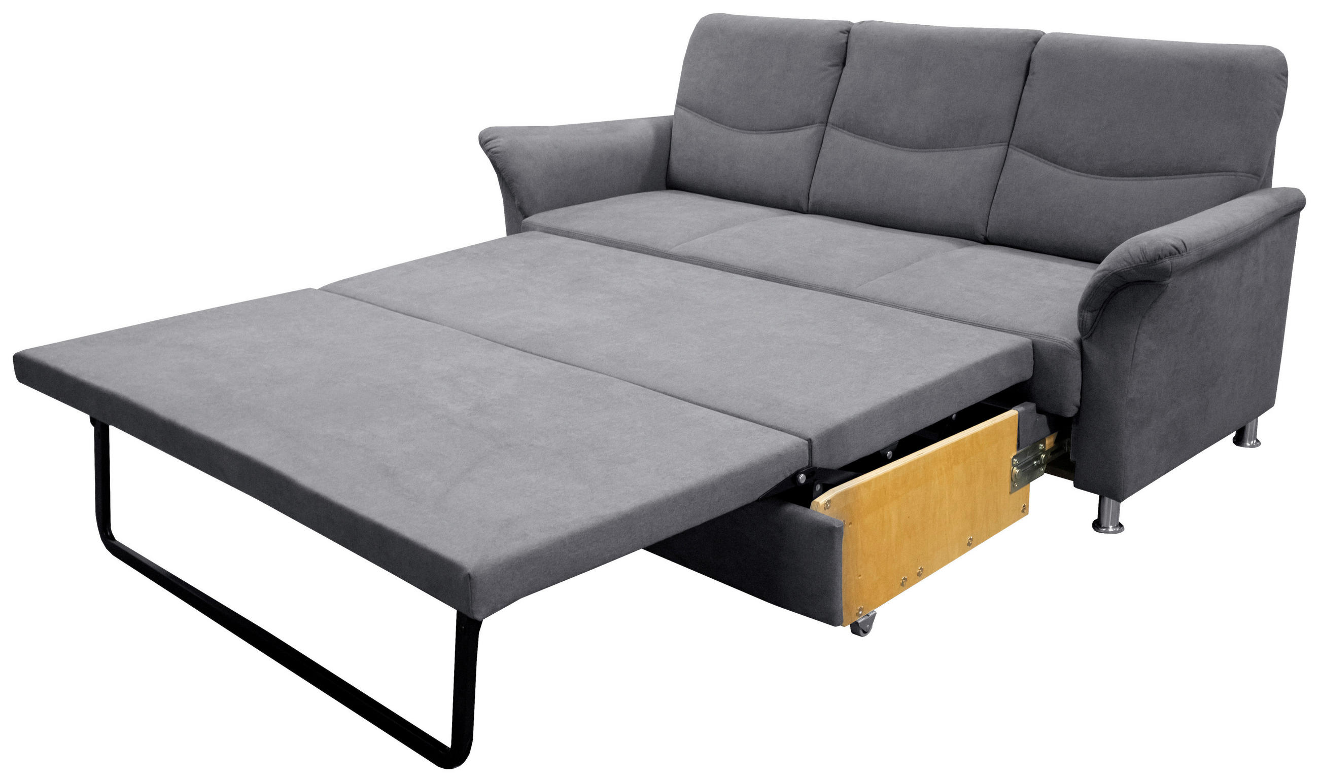 ÜLŐGARNITÚRA textil szürke  - króm/szürke, Konventionell, műanyag/textil (205/90/85cm) - Xora