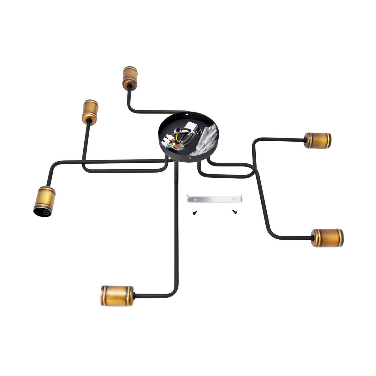 DECKENLEUCHTE    75/75/15 cm  - Messingfarben/Schwarz, KONVENTIONELL, Metall (75/75/15cm)