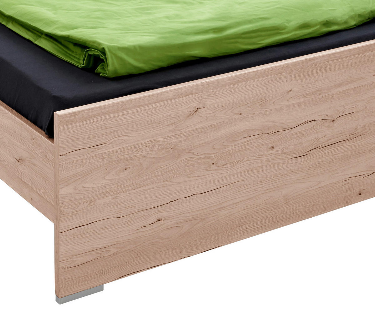 POSTEĽ, 140/200 cm biela, farba duba - biela/farba duba, Design, kompozitné drevo (140/200cm) - MID.YOU