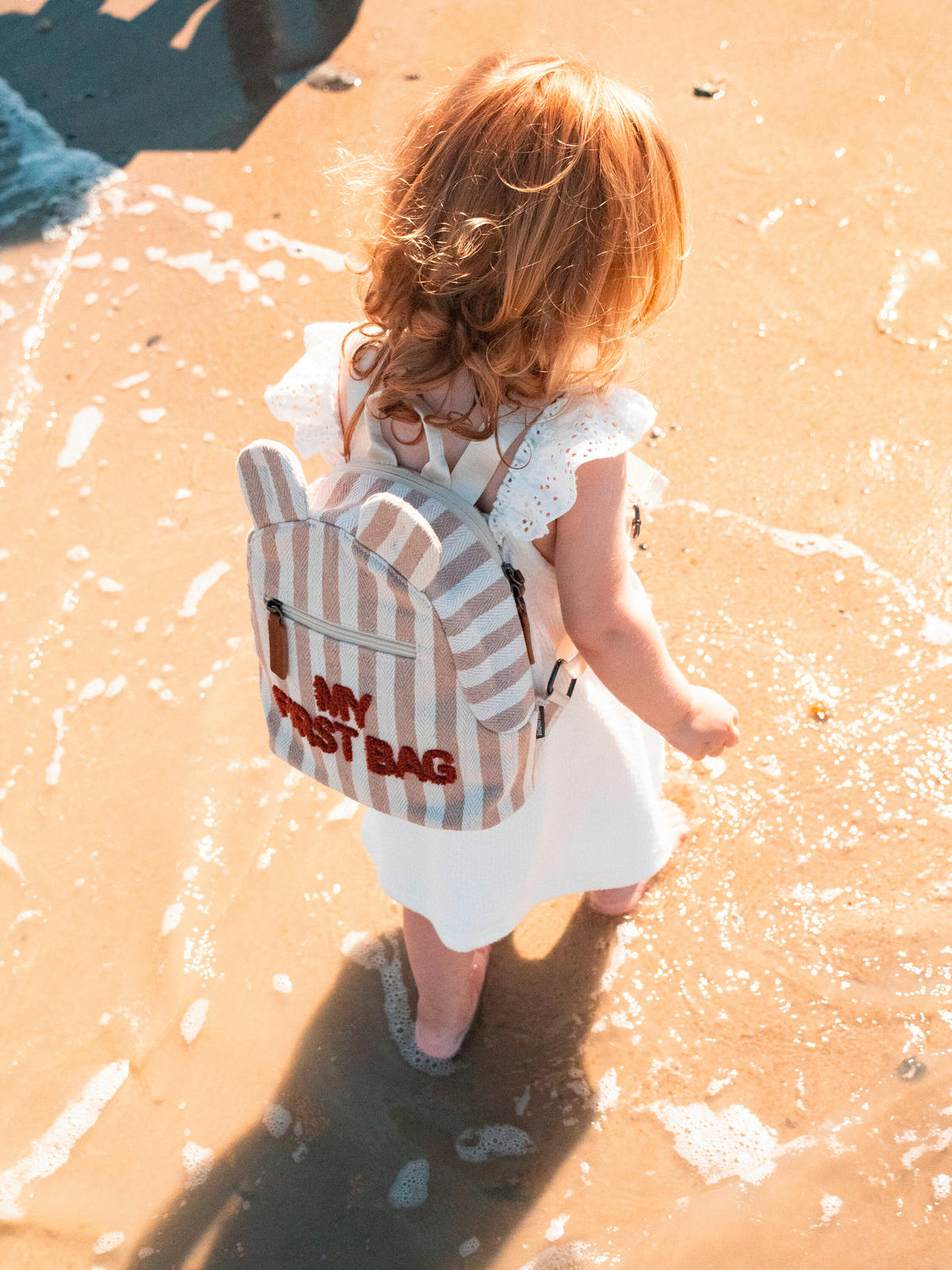KINDERRUCKSACK - Terracotta/Weiß, KONVENTIONELL, Textil (20/8/24cm) - Childhome