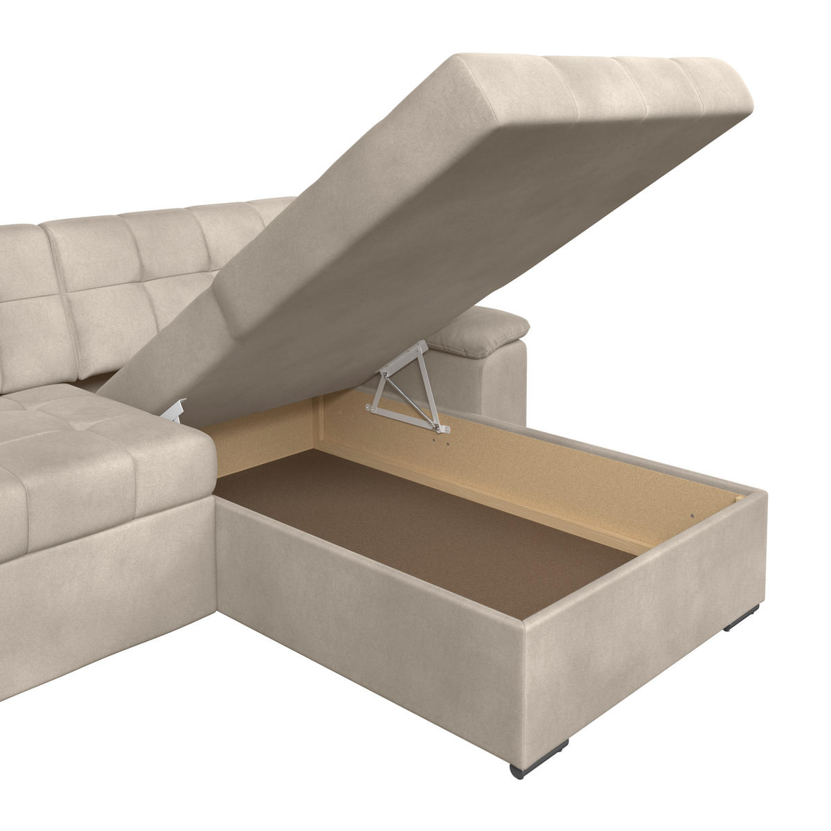 ECKSOFA Beige Zierkissen  - Beige, Trend, Textil (257/167cm) - Livetastic