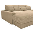BIGSOFA in Cord Beige - Beige/Schwarz, MODERN, Kunststoff/Textil (230/85/190cm) - Carryhome
