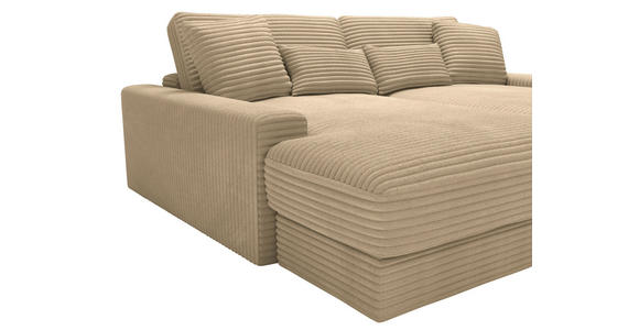BIGSOFA in Cord Beige - Beige/Schwarz, MODERN, Kunststoff/Textil (230/85/190cm) - Carryhome