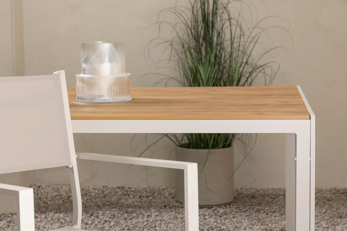 GARTENTISCH 205/90/74 cm Metall, Kunststoff rechteckig  - Beige, MODERN, Kunststoff/Metall (205/90/74cm) - Gardenson