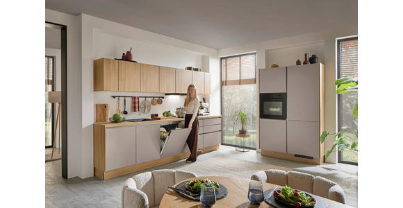 KÜCHENLEERBLOCK XO 15 344 cm  in Grau, Eichefarben  - Edelstahlfarben/Eichefarben, Design, Holzwerkstoff/Metall (344cm) - Xora