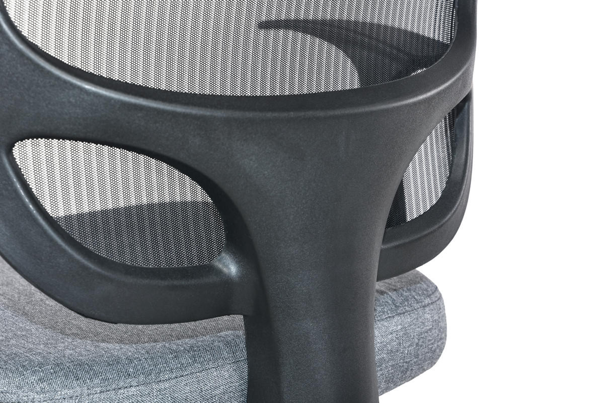 OTOČNÁ STOLIČKA, sieťovina, tkaná textília, sivá, čierna - čierna/sivá, Modern, kov/textil (60/86-98/60cm) - Xora
