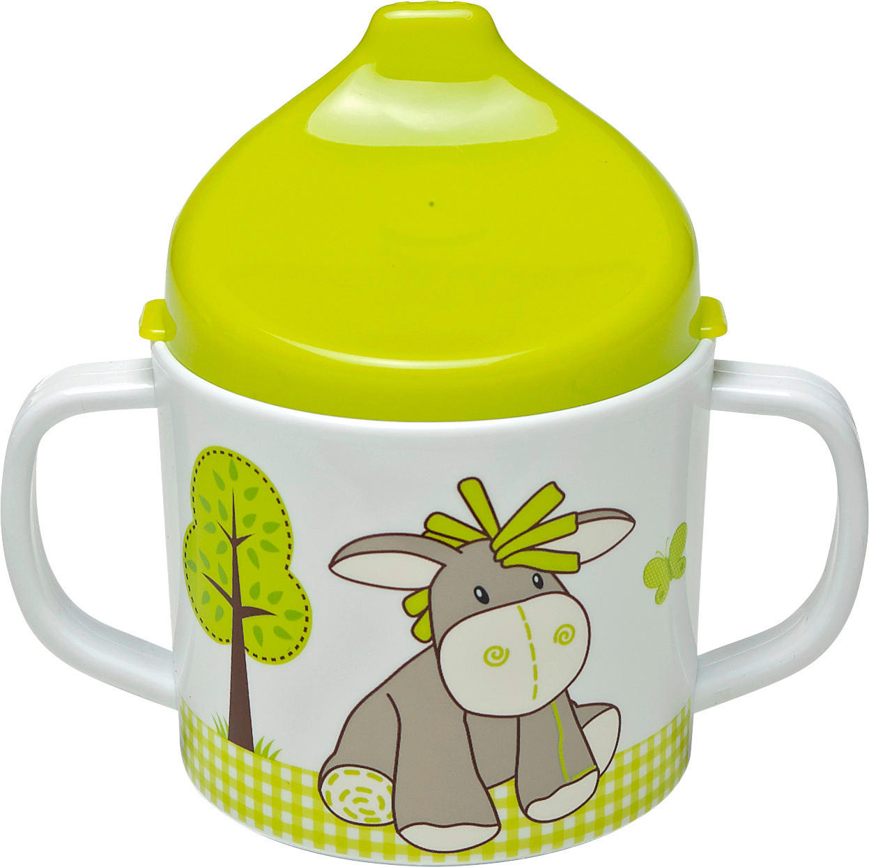 BARNMUGG Diego  - vit/grön, Trend, plast (7,5/10cm) - Best Price