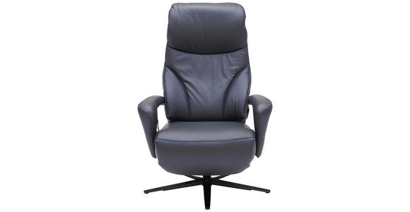 RELAXSESSEL in Leder Schwarz  - Schwarz, Design, Leder/Metall (75/106/88cm) - Dieter Knoll