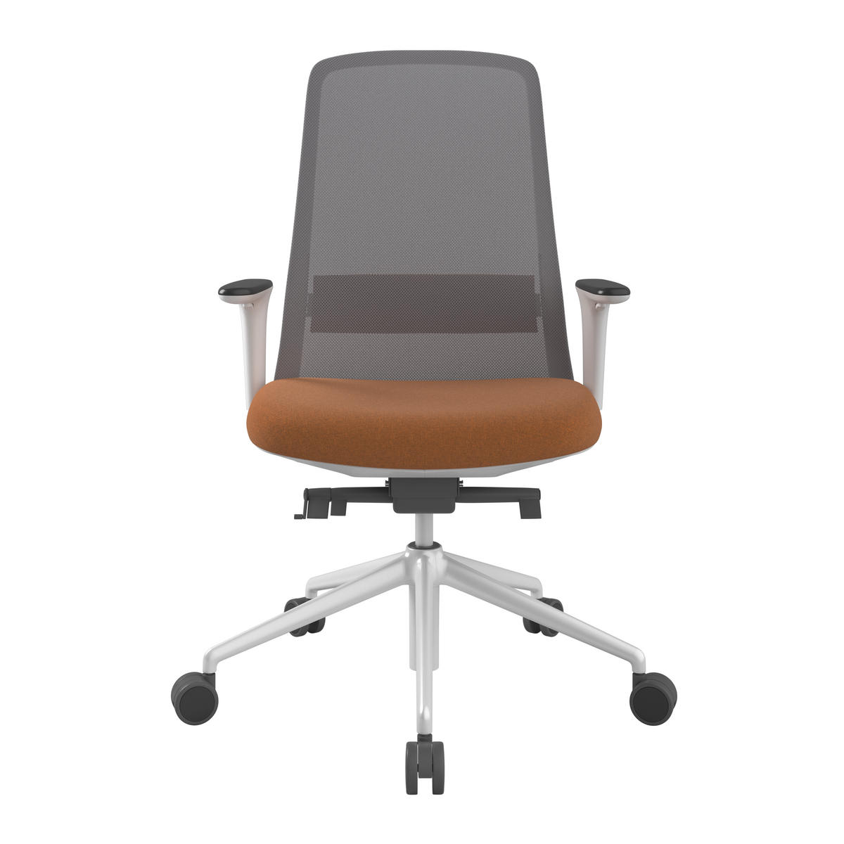 DREHSTUHL Grau, Orange, Weiß  - Orange/Weiß, MODERN, Kunststoff/Textil (70/103-115/70cm)