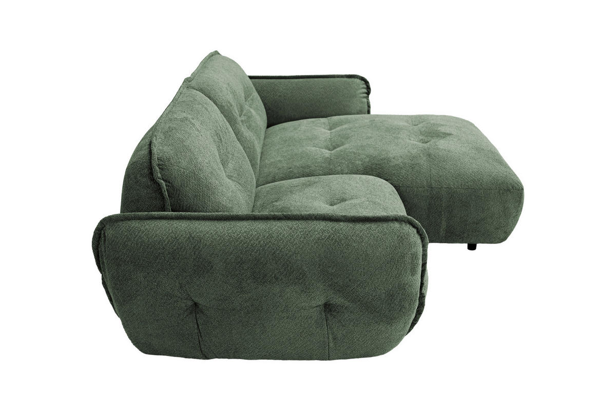 ECKSOFA  Struktur Grün  - Schwarz/Grün, Modern, Kunststoff/Textil (269/184cm) - Trendmanufaktur