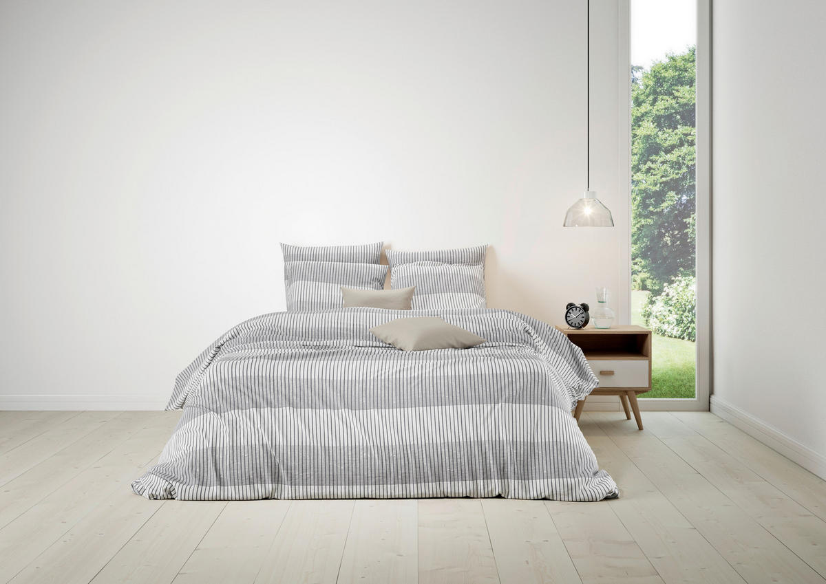 ÁGYNEMŰHUZAT-GARNITÚRA 220/200 cm  - fekete/fehér, Basics, textil (220/200cm)