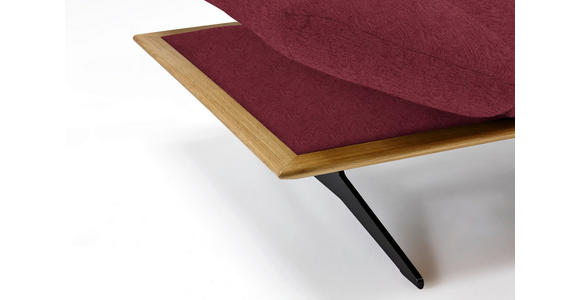 ECKSOFA in Flachgewebe Bordeaux  - Bordeaux/Schwarz, Design, Holz/Textil (314/159cm) - Dieter Knoll