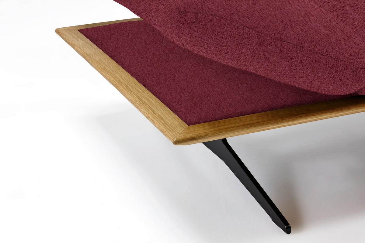 ECKSOFA Formia in Flachgewebe Bordeaux  314/159 cm  - Bordeaux/Schwarz, Design, Holz/Textil (314/159cm) - Dieter Knoll