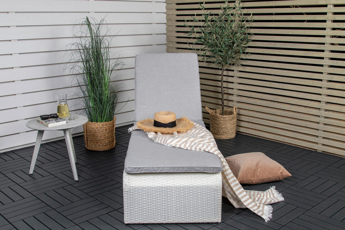 SONNENLIEGE 60/32/196 cm  - Weiß, KONVENTIONELL, Kunststoff (60/32/196cm) - Gardenson