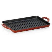 GRILLPLATTE - Rot, KONVENTIONELL, Metall (35/25/2cm) - Kela
