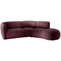 ECKSOFA Bordeaux Mikrofaser  - Bordeaux/Schwarz, MODERN, Kunststoff/Textil (276/182cm) - Livetastic
